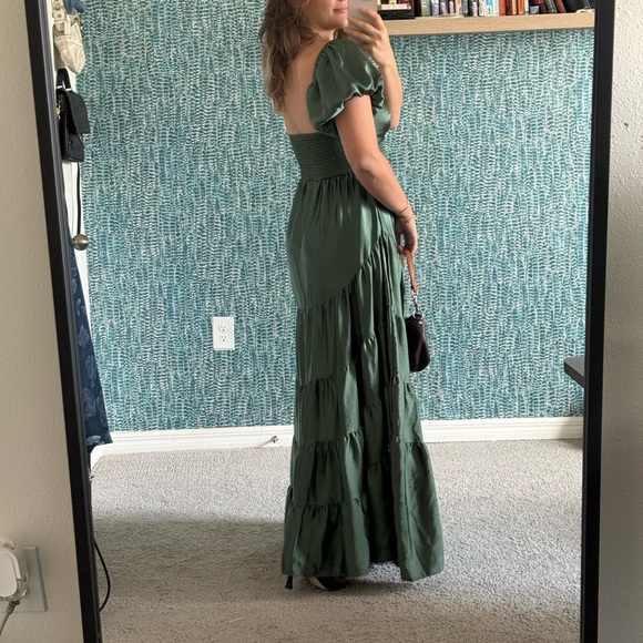 Anthropologie Sundrenched silky satin green - Picture 6 of 6